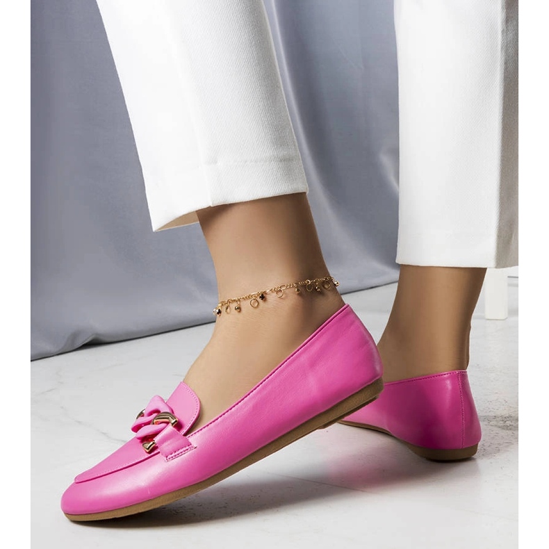 Mamie rosa Loafer mit Kette 1
