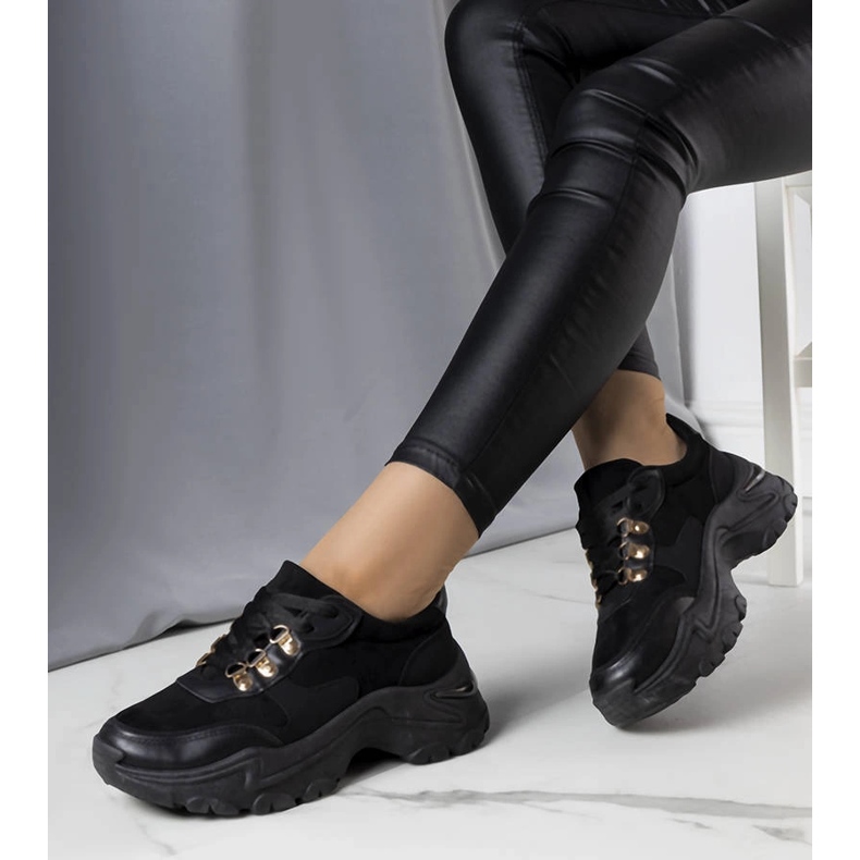 Schwarze Turnschuhe aus Stoffmix Jenna 1
