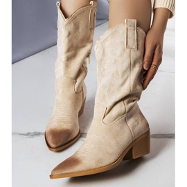 PA1 Beige Cowboystiefel aus Öko-Wildleder von Routhier 1