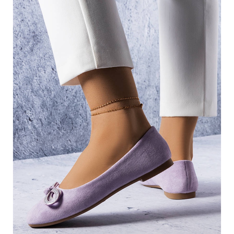 Lila Ballerinas mit Gaillou-Schleife violett 1