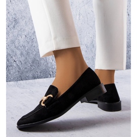 Schwarze Loafer mit Goldverzierung von Fluet 1