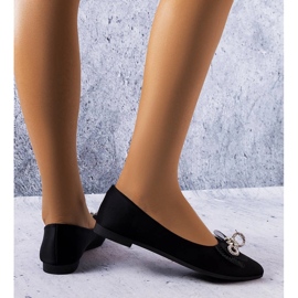 Schwarze Ballerinas mit Schleife und Strass von LaGarde 1