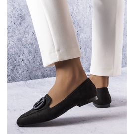 Schwarze Ballerinas mit Karree von Carrière 1