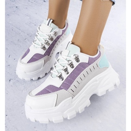 Graue Chunky-Sneaker für Damen weiß 1