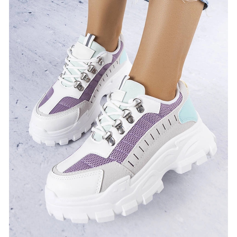 Graue Chunky-Sneaker für Damen weiß 1