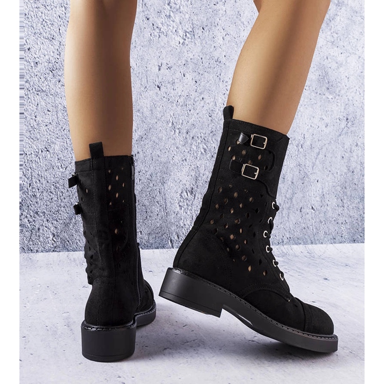 Legault schwarze durchbrochene Stiefel 1