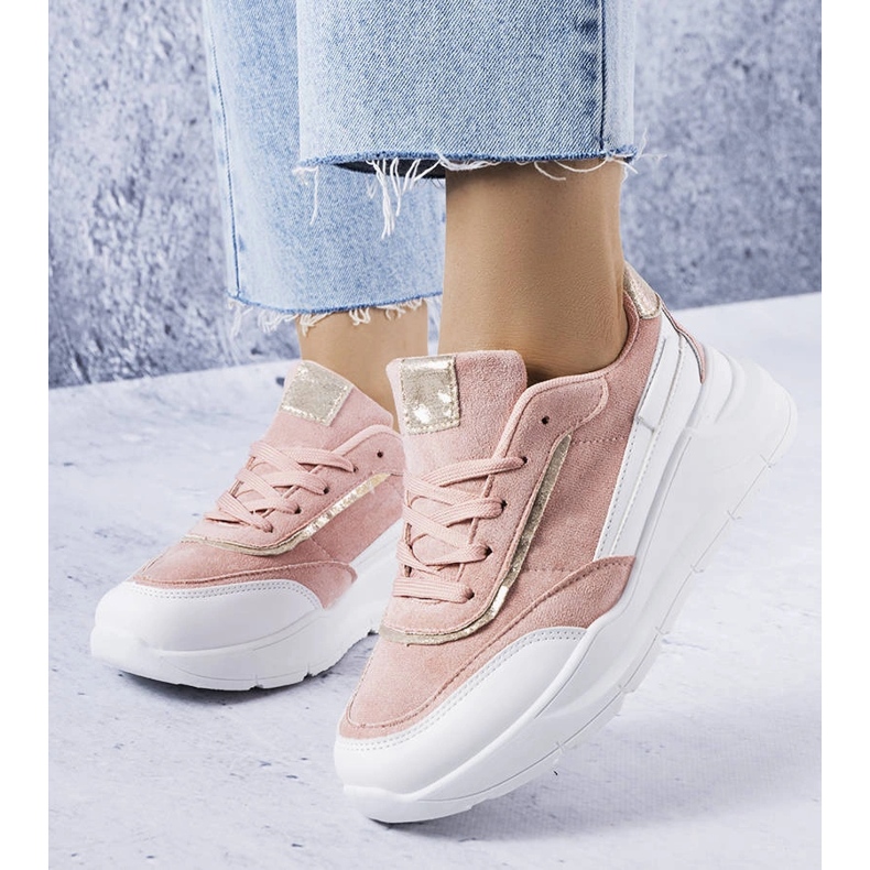 Pinkfarbene Sneakers aus Öko-Wildleder von Dupuis rosa 1