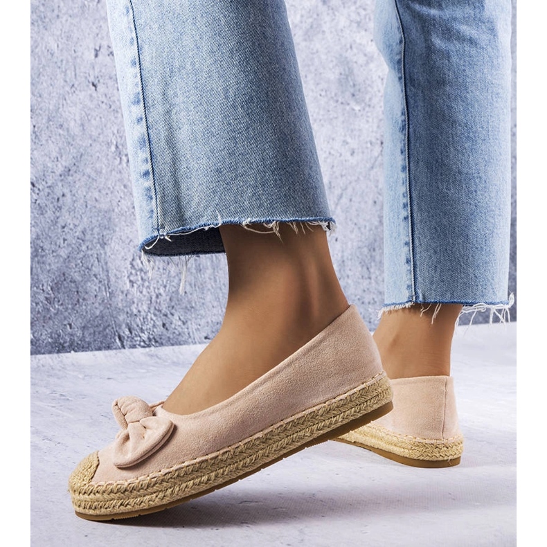 Beigefarbene Espadrilles mit Schleife von Dorothée 1
