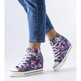 BM Marineblaue Sneaker mit Keilabsatz von Fouquet 1