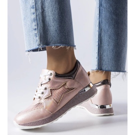 Rosa glänzende Sneakers von Angelier 1