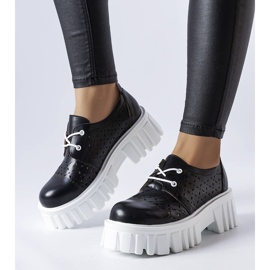 Schwarze durchbrochene massive Schuhe von Camus 1