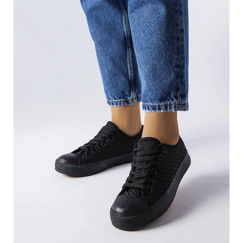 Schwarze Sneakers aus Webstoff von Thibodeau 1