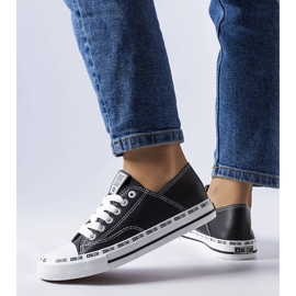 Schwarze durchbrochene Turnschuhe Big Star FF274023 1