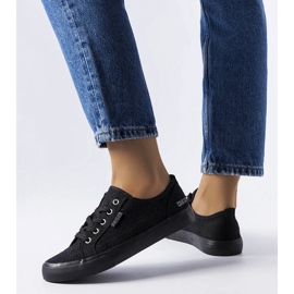 Big Star schwarze Spitzenturnschuhe JJ247064 1