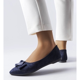 Marineblaue Ballerinas, verziert mit Rémy-Strasssteinen 1