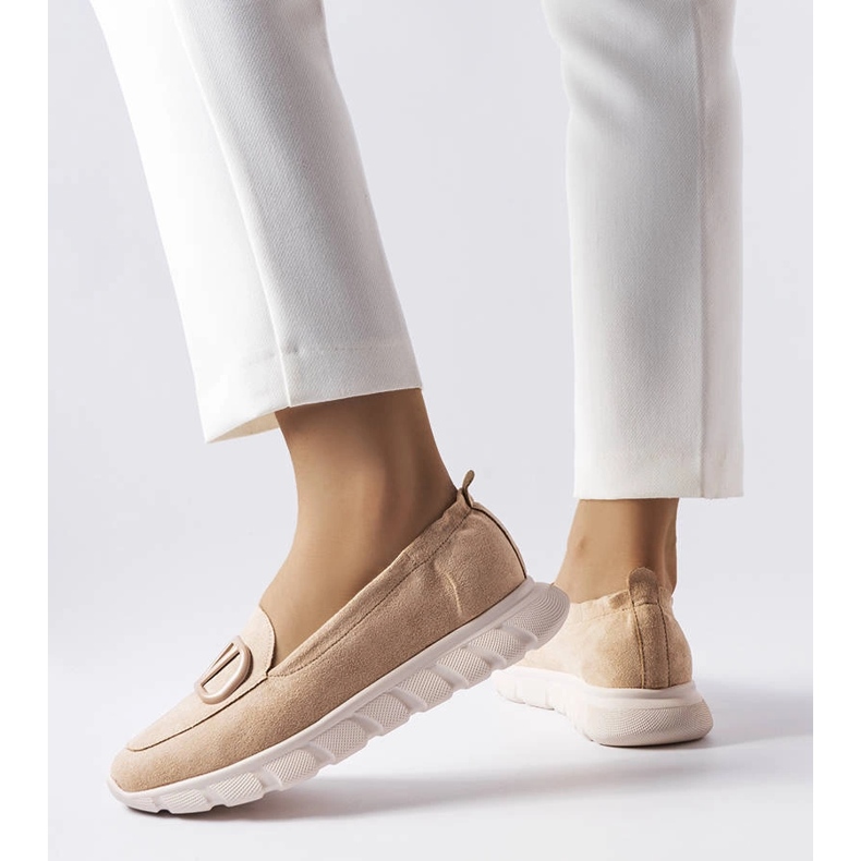 Vinceza Beige Slip-On-Sneakers von Vincez 1