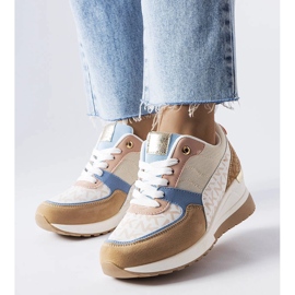 Beige-blaue Sneakers von Mireault 1