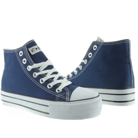 Marineblaue Turnschuhe mit doppelter Sohle 1