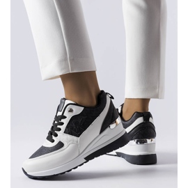 BM Schwarz-weiße Sneakers mit Keilabsatz von Gaetane 1