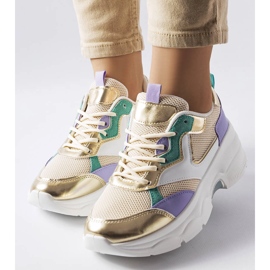 Weiß-goldene Damensneaker von Séguin beige 1