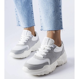 Weiße und graue Turnschuhe von Big Star JJ274A112 1