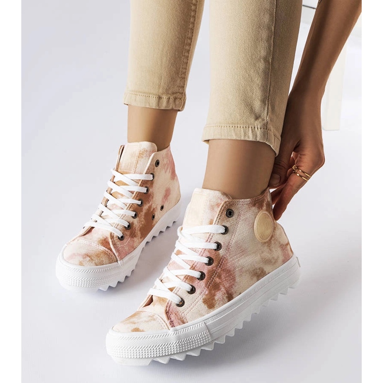 Beige gemusterte Big Star Sneakers LL274048 1