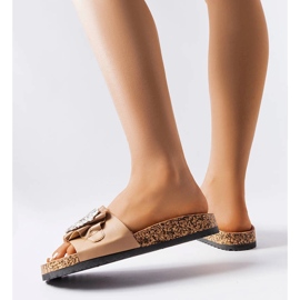 Braune Pantoletten mit Korksohle von Roy 2