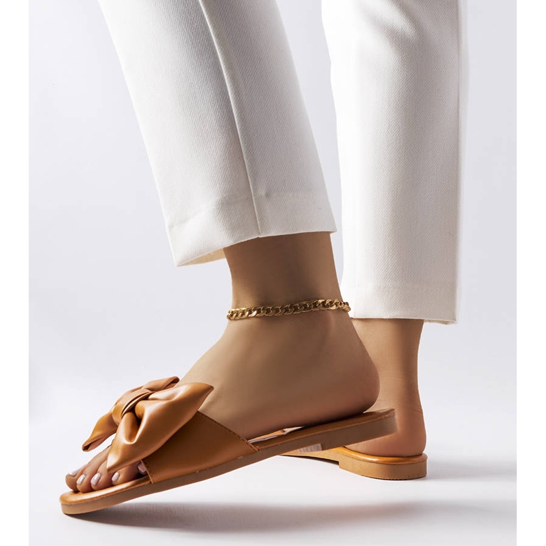 Braune elegante Sandalen mit Schleife von Garnier 1