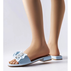 Blaue elegante Sandalen mit Strasssteinen von Fifi 1