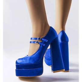 Blaue Pumps mit hohem Absatz von Gabriel 1