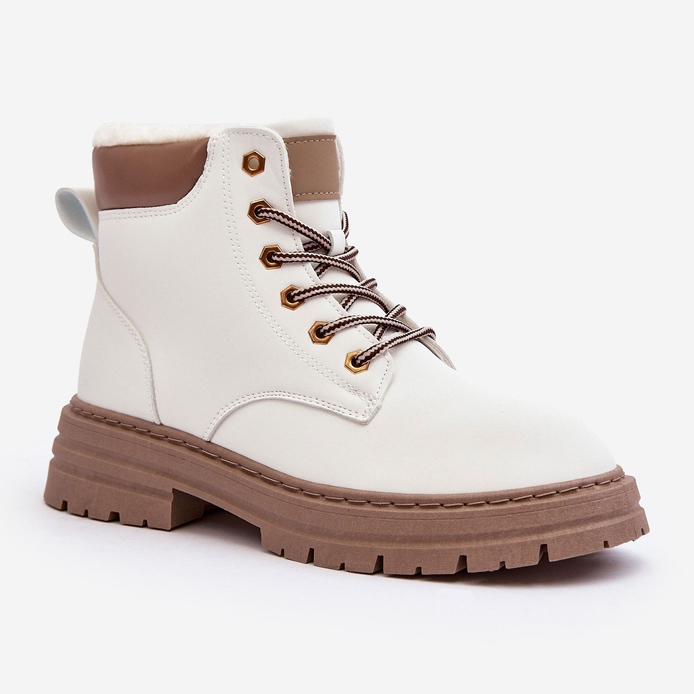 Pelzgefütterte Trapperjacke für Damen, weißer Fenan 1