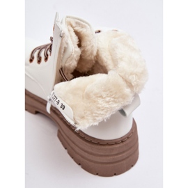 Pelzgefütterte Trapperjacke für Damen, weißer Fenan 2