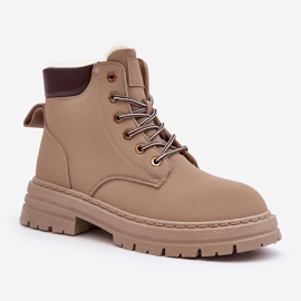 Pelzisolierte Trapperjacken für Damen, dunkelbeige Fenan 1