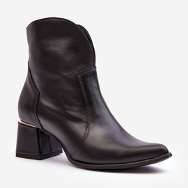 Lewski Shoes Damen-Cowboystiefel aus Leder mit hohem Absatz, Schwarz, Lewski 3166/B/2 1