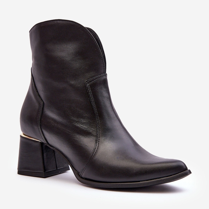 Lewski Shoes Damen-Cowboystiefel aus Leder mit hohem Absatz, Schwarz, Lewski 3166/B/2 1