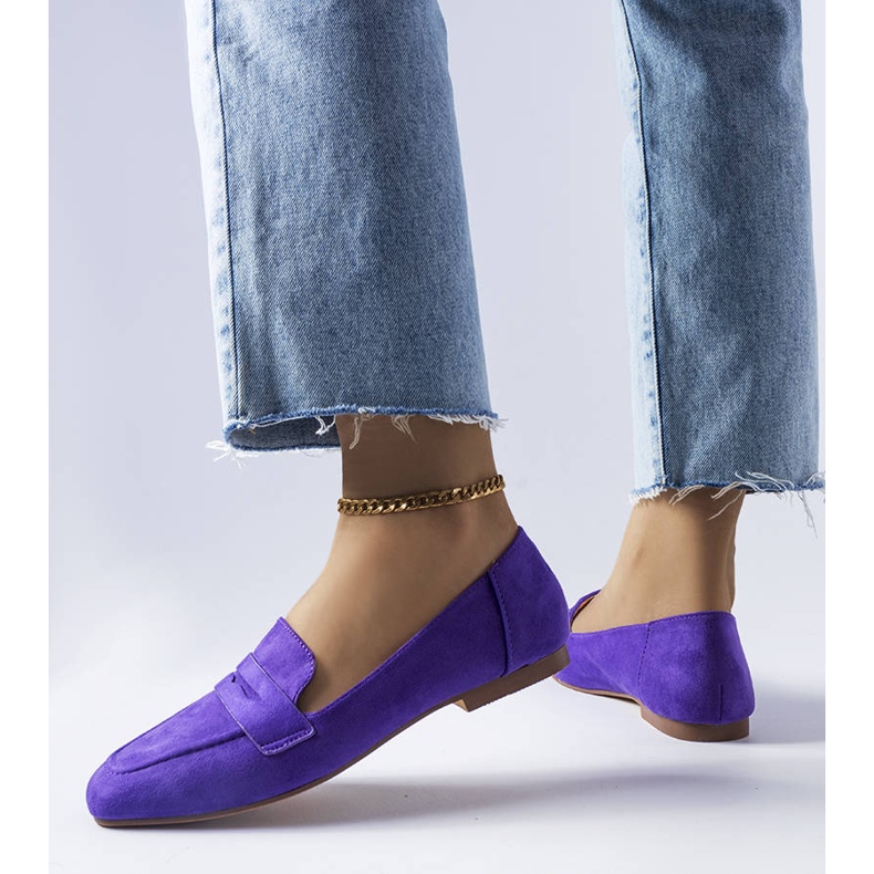 Lila Eco-Veloursleder-Loafer von Meilleur 1