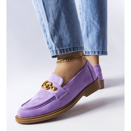 Lila elegante Loafer mit Ouellet-Verzierung 1