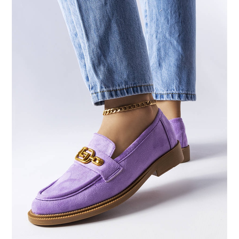 Lila elegante Loafer mit Ouellet-Verzierung 1