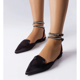 Schwarze Sandalen mit Satin-Finish von Hewes 1