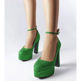 Grüne Brokatpumps von Bellamy 1