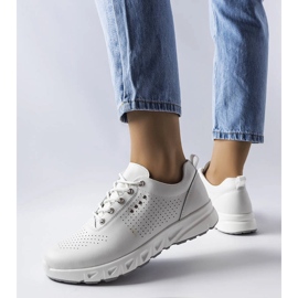 Evento Brodeur weiße durchbrochene Lederschuhe 1