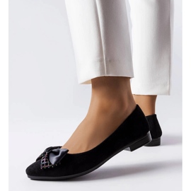 Schwarze, spitze Ballerinas von Duval 1