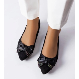 Schwarze, spitze Ballerinas von Duval 2