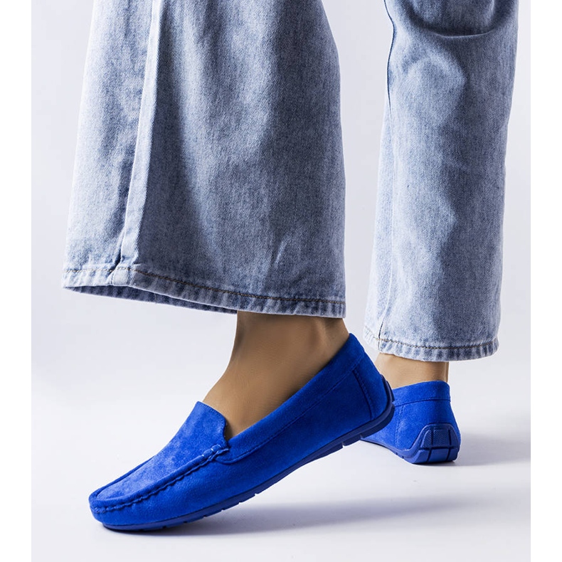 Blaue Souplet-Loafer mit Ledersohle 1