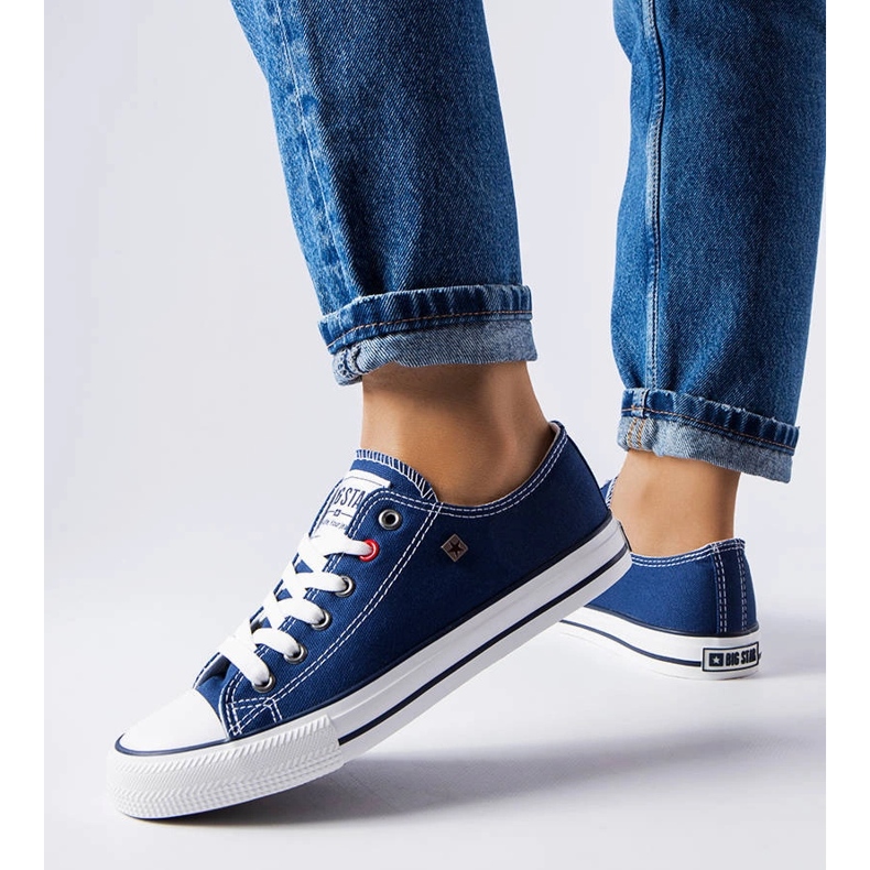 Marineblaue klassische Sneakers Big Star T274021403 1