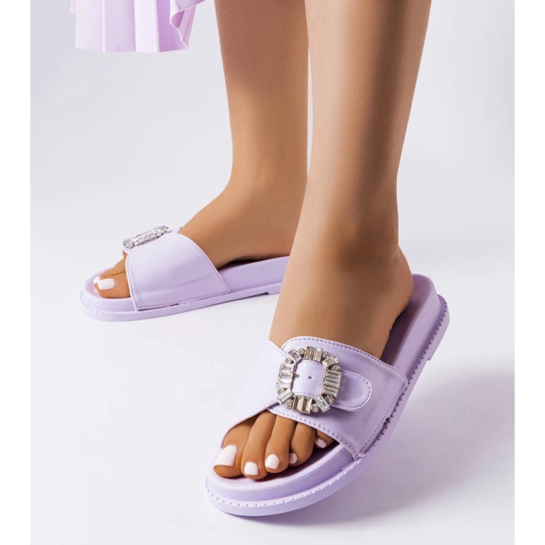 Lilafarbene Schieber, verziert mit Griegsvei-Zirkonen violett 1