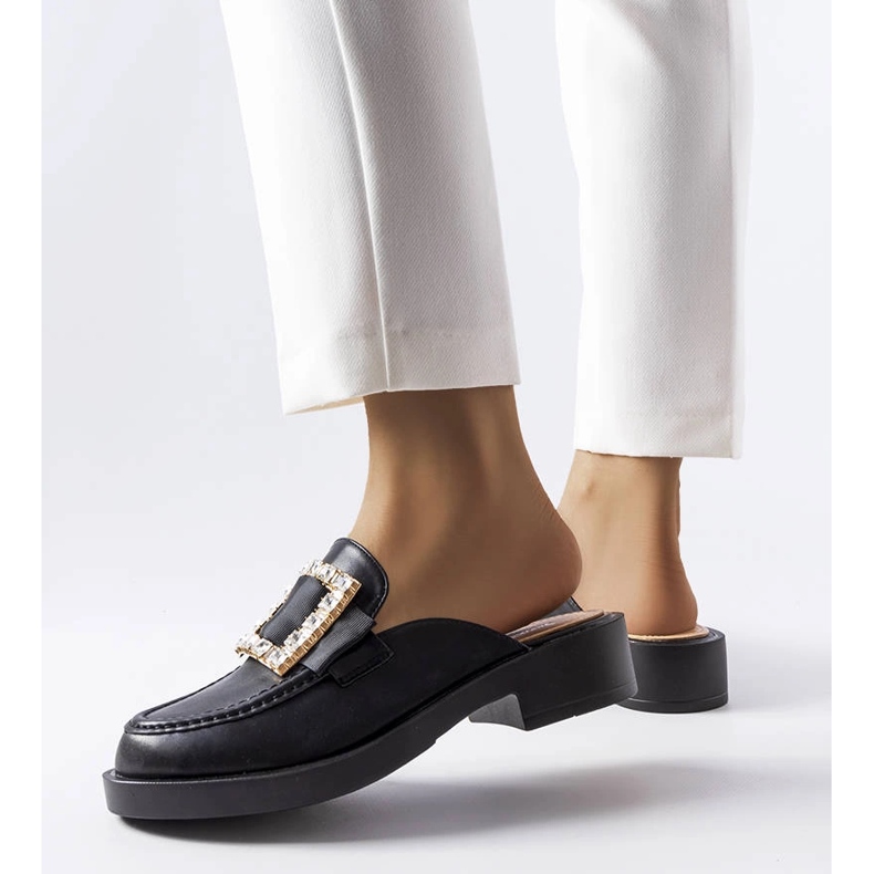 Schwarze Flip-Flops mit integrierter Zehenpartie von Columbus 1