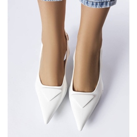 Weiße Labonté-Sandalen mit niedrigem Absatz 1