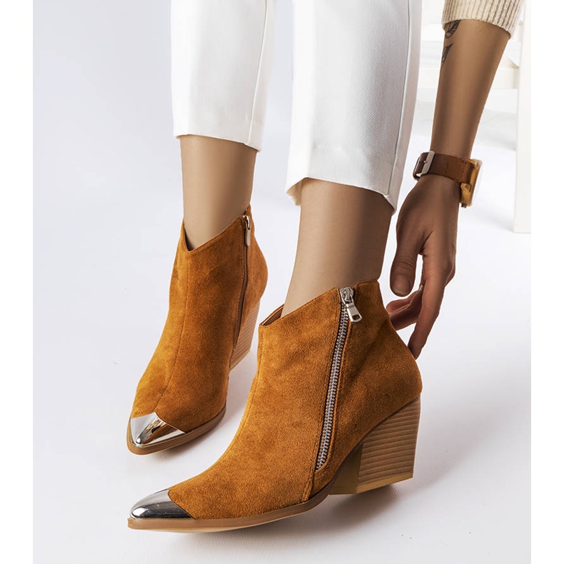 Braune Cowboystiefel mit Metallkappe von Vergne 1