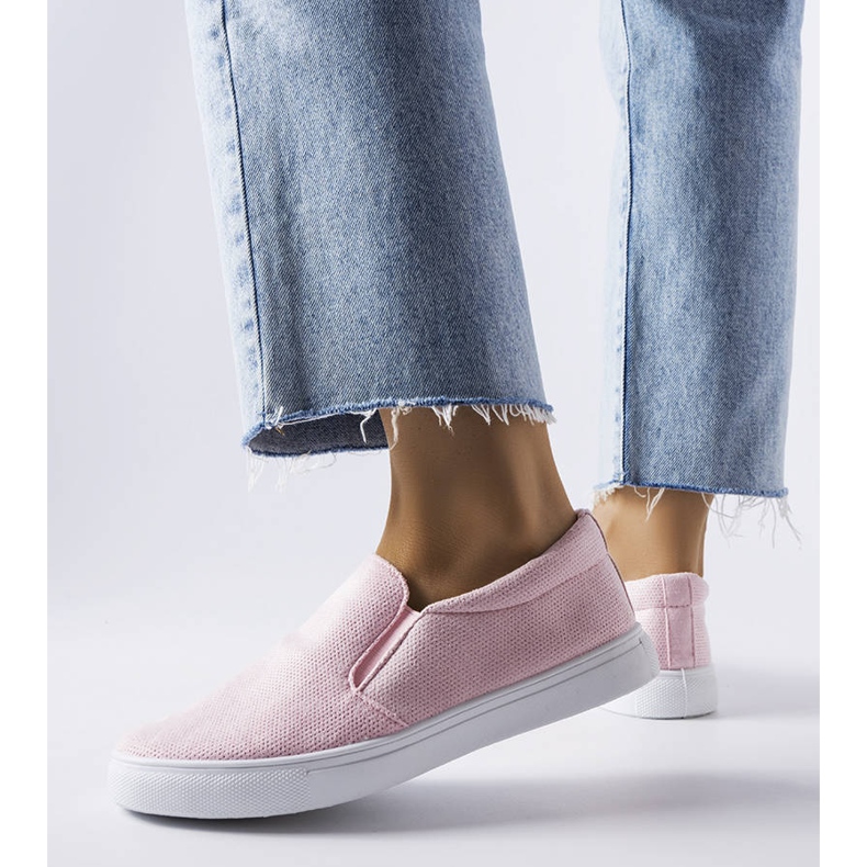 Rosa Slip-On-Sneakers aus Stoff von Lajeunesse 1